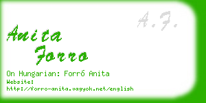 anita forro business card